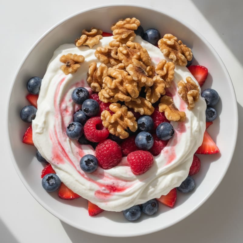 Greek Yogurt Protein Parfait with Mixed Berries