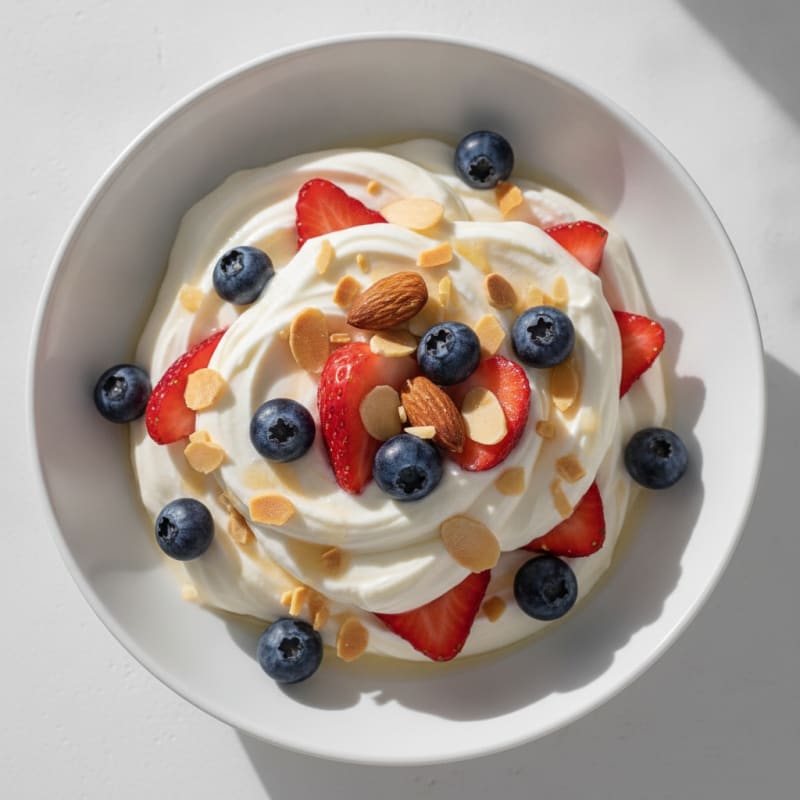 Greek Yogurt Protein Parfait with Berries and Almonds
