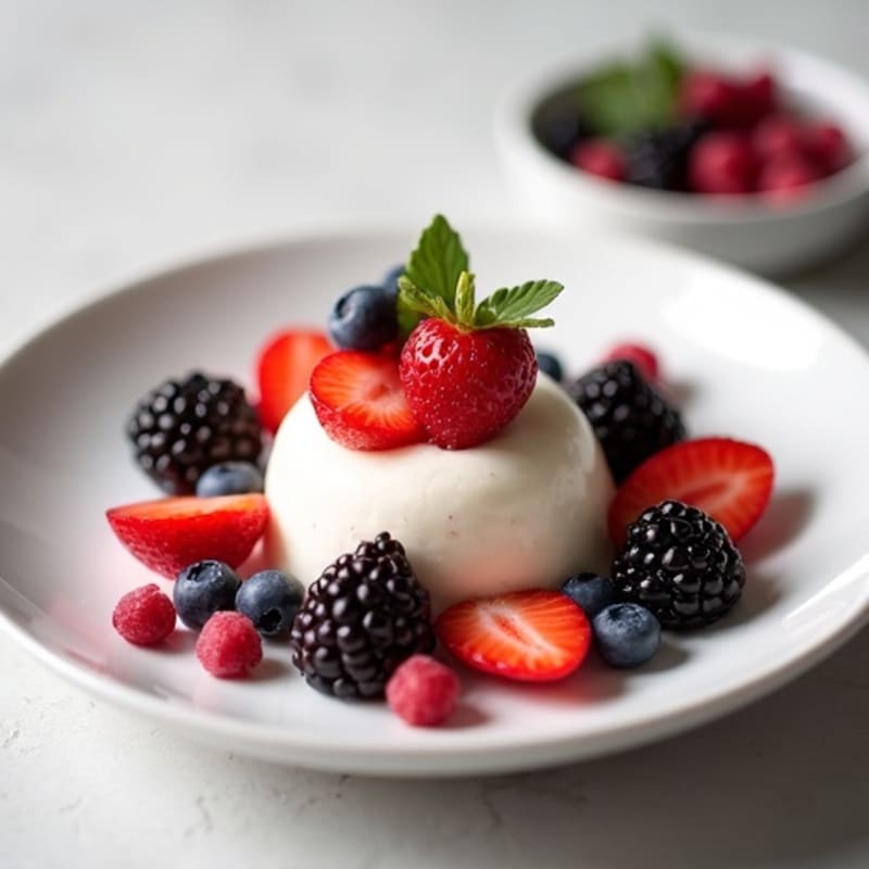 Silky Vanilla Protein Yogurt with Berries