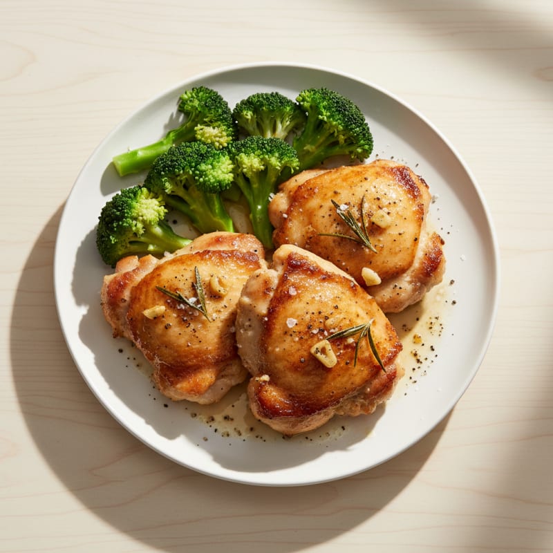 Pan-Seared Chicken Thighs with Garlic Herbs