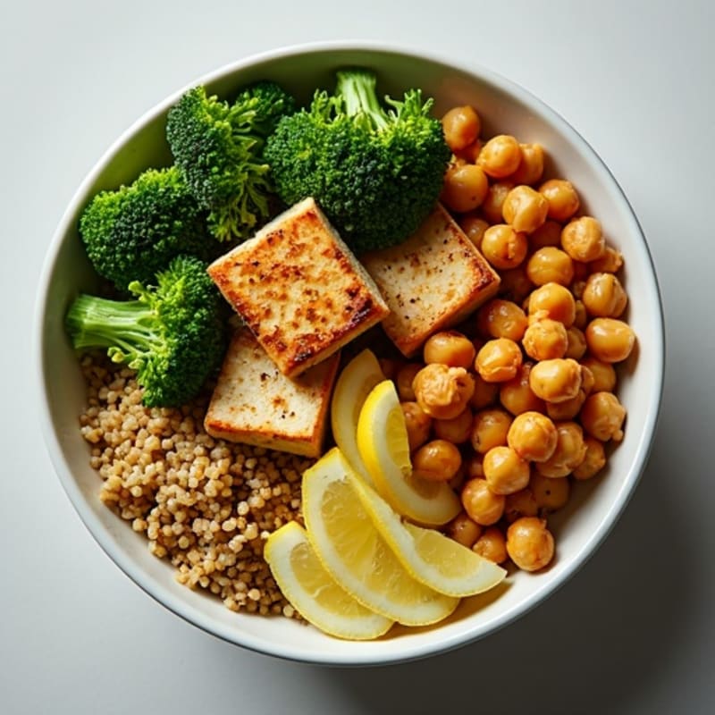 Chickpea and Quinoa Power Bowl with Roasted Broccoli