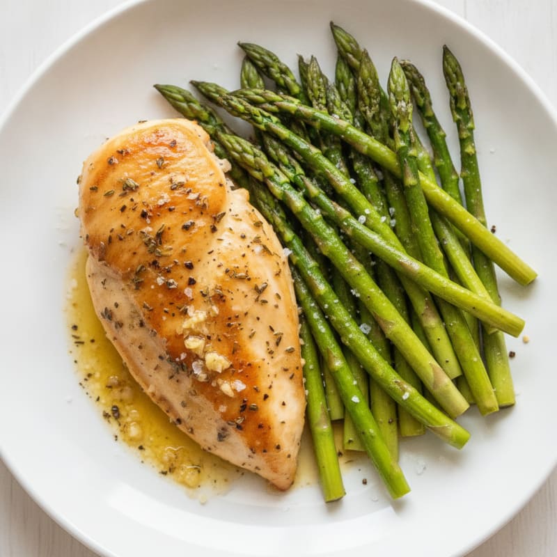 Lemon-Herb Roasted Chicken with Asparagus