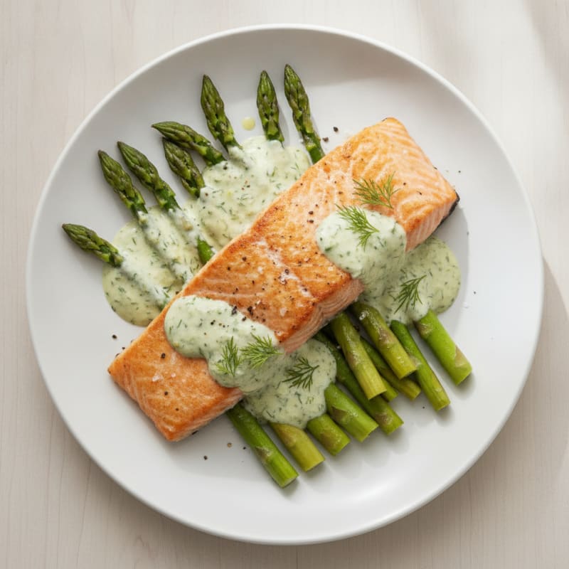 Baked Salmon with Lemon-Dill Sauce