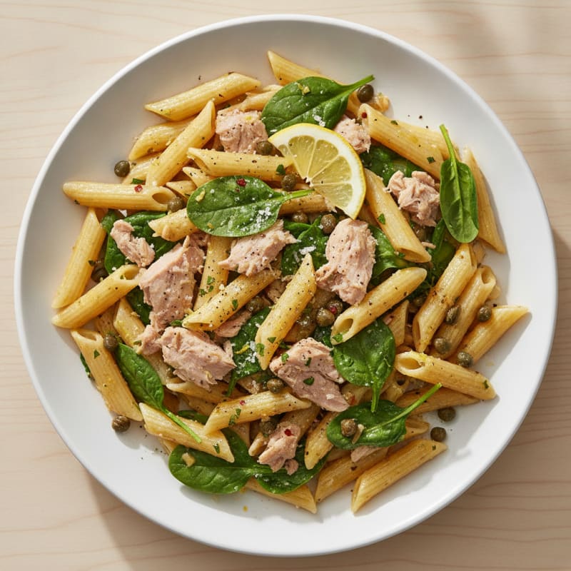 Lemon-Herb Tuna Pasta with Capers