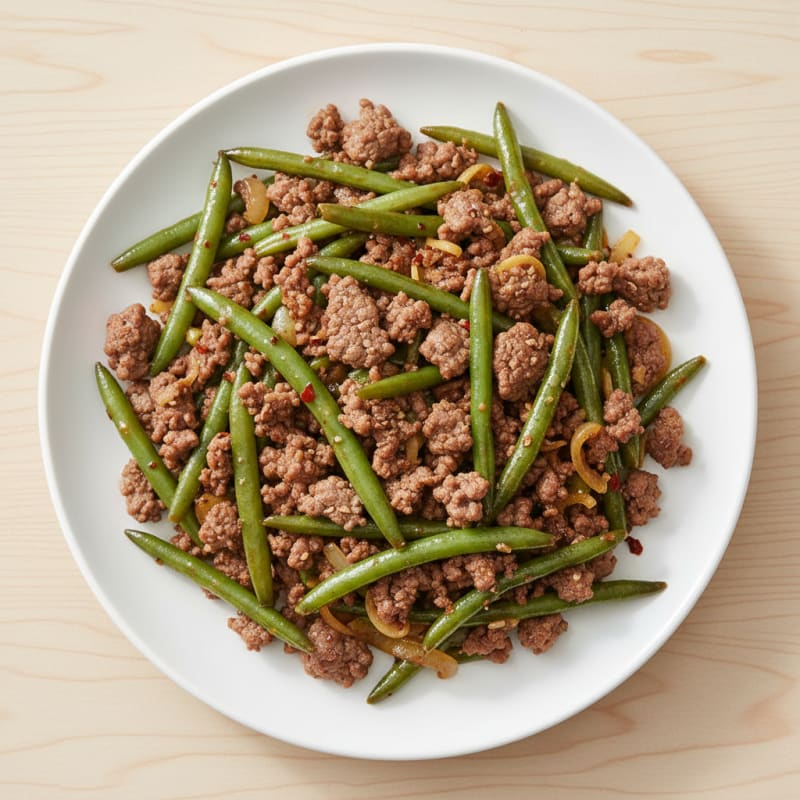 Savory Ground Beef and Green Bean Skillet