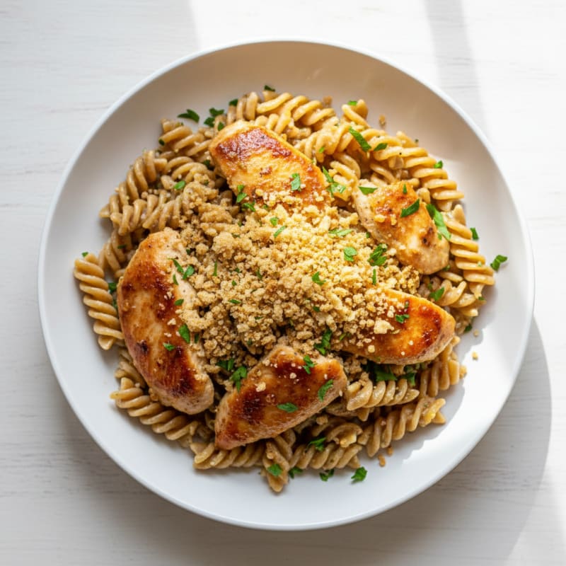 Garlic Herb Butter Pasta with Toasted Breadcrumbs