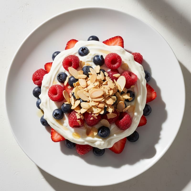 Greek Yogurt Protein Parfait with Berries and Almonds