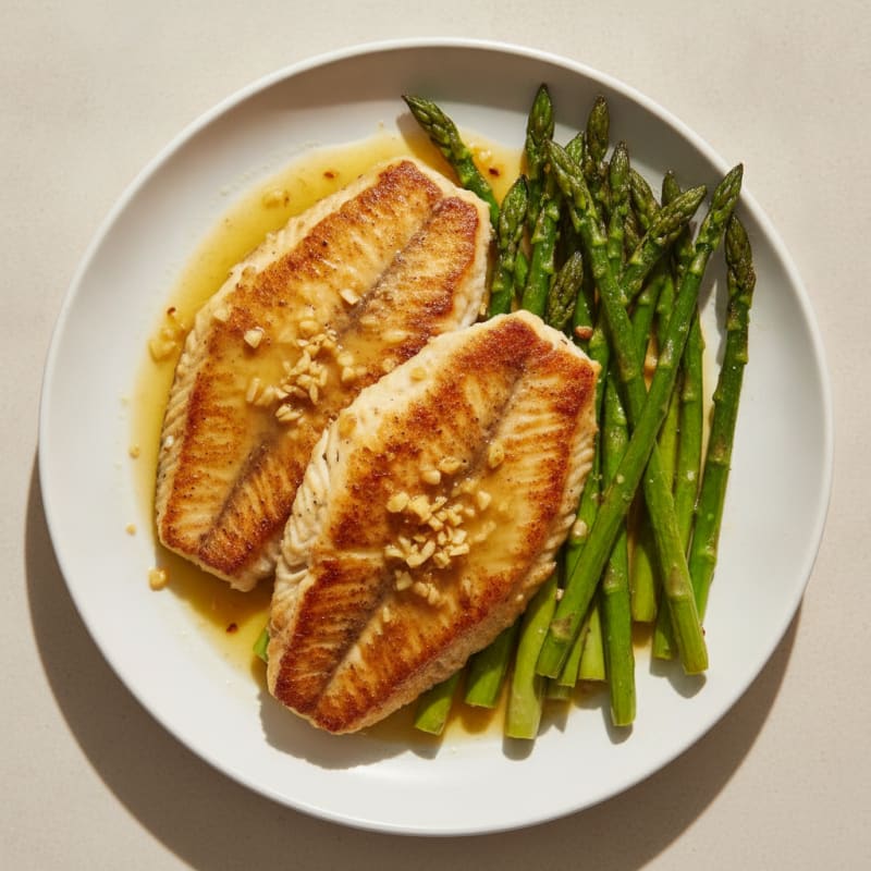 Seared Tilapia with Roasted Asparagus
