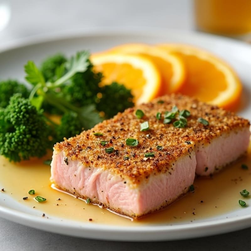 Herb-Crusted Seared Tuna with Citrus Glaze