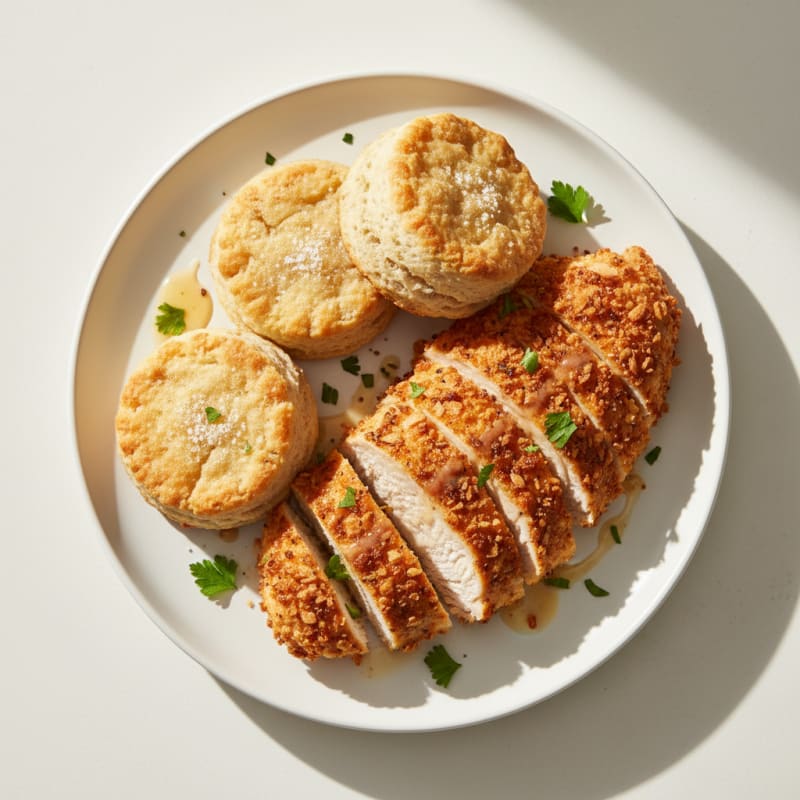 Buttermilk Fried Chicken with Fluffy Biscuits