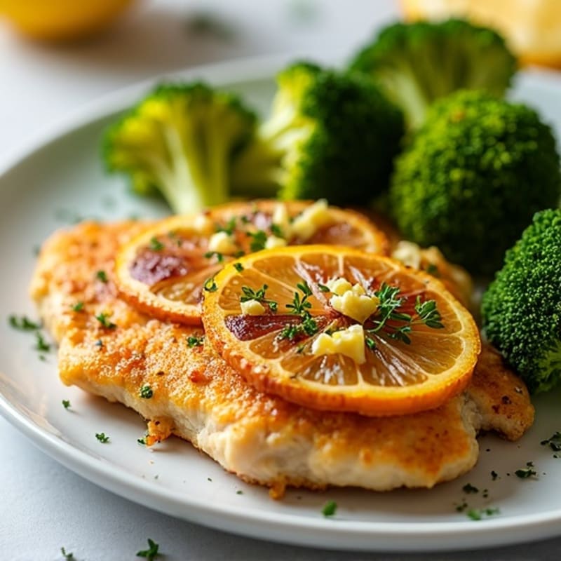 Crispy Lemon Herb Chicken with Roasted Broccoli