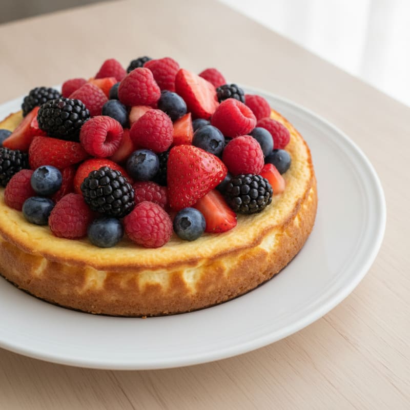 Cottage Cheese Protein Cheesecake with Fresh Berries