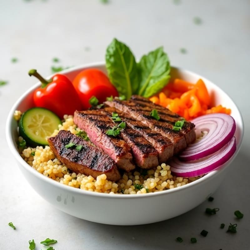 Grilled Beef and Veggie Bowl with Quinoa