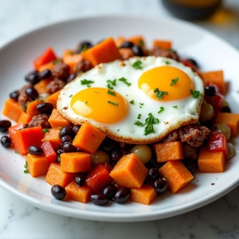 Protein-Packed Sweet Potato Hash with Eggs