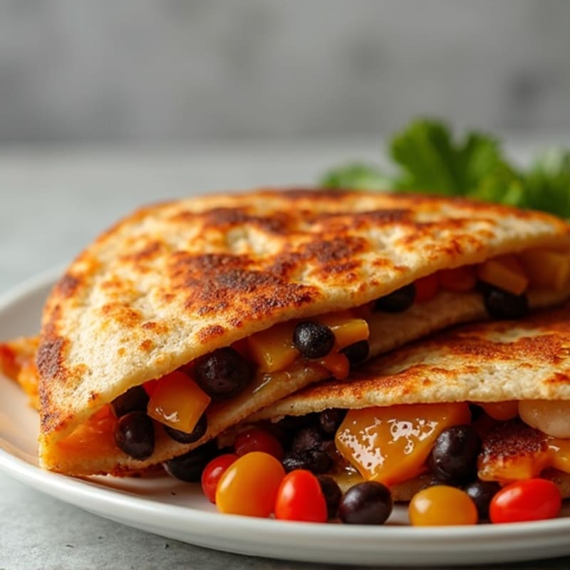 Crispy BBQ Chicken and Black Bean Quesadilla