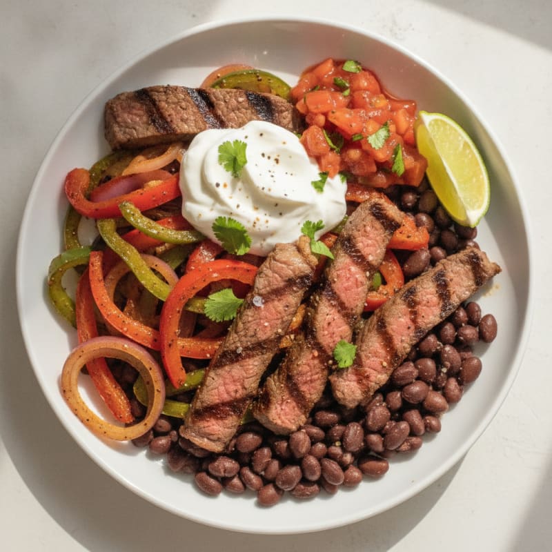 Steak Fajita Bowl with Black Beans