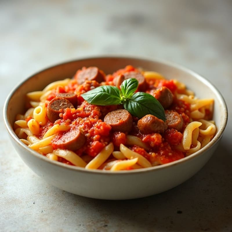 Hearty Lean Sausage Ragu with Whole Wheat Pasta