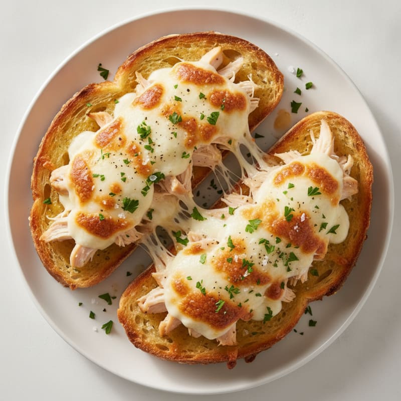 Open-Faced Garlic Chicken Toasted Bread
