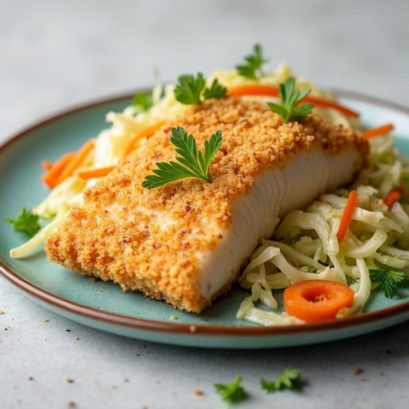 Crispy Baked White Fish with Fresh Slaw