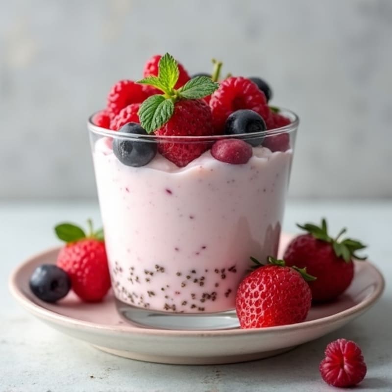 Creamy Greek Yogurt Protein Mousse with Mixed Berries