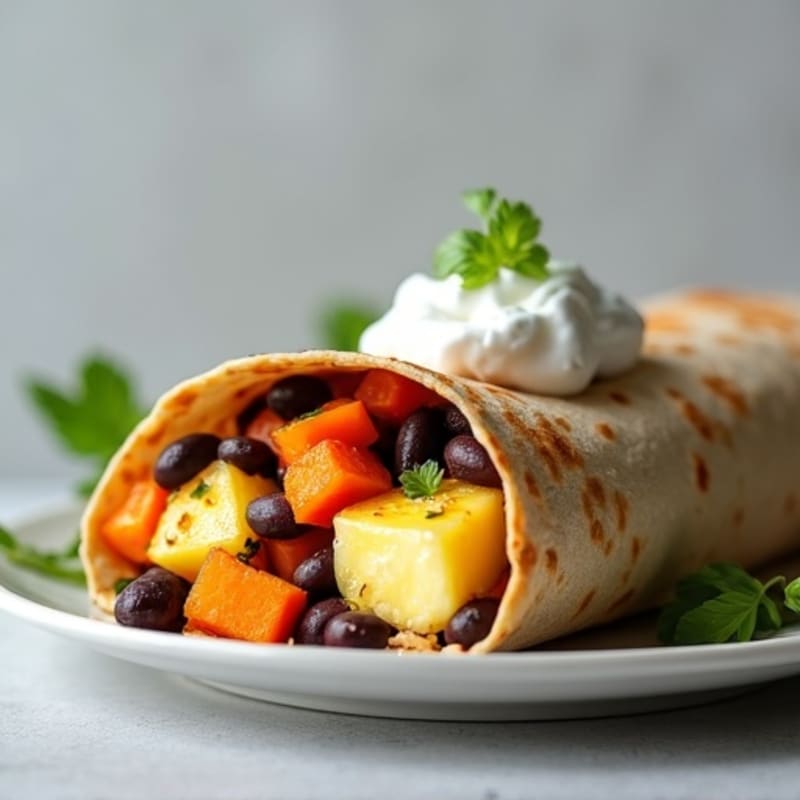 Protein-Packed Sweet Potato Black Bean Breakfast Burrito