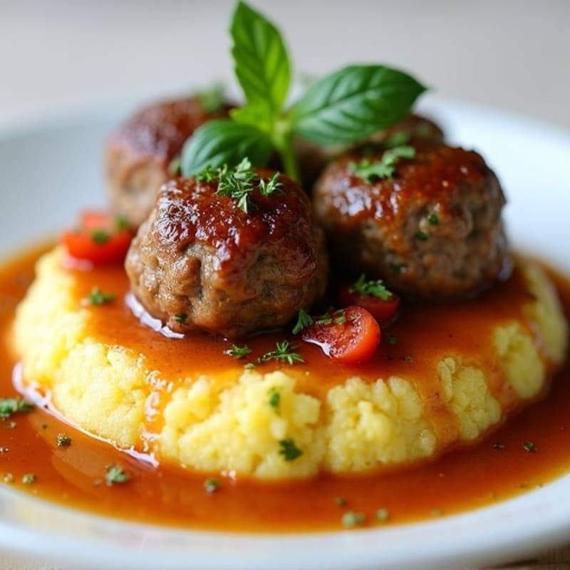 Herb-Spiced Lamb Meatballs with Creamy Polenta