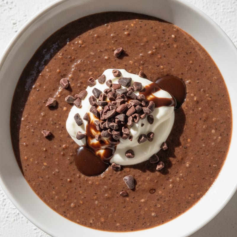 Silky Chocolate Protein Pudding with Chia Seeds