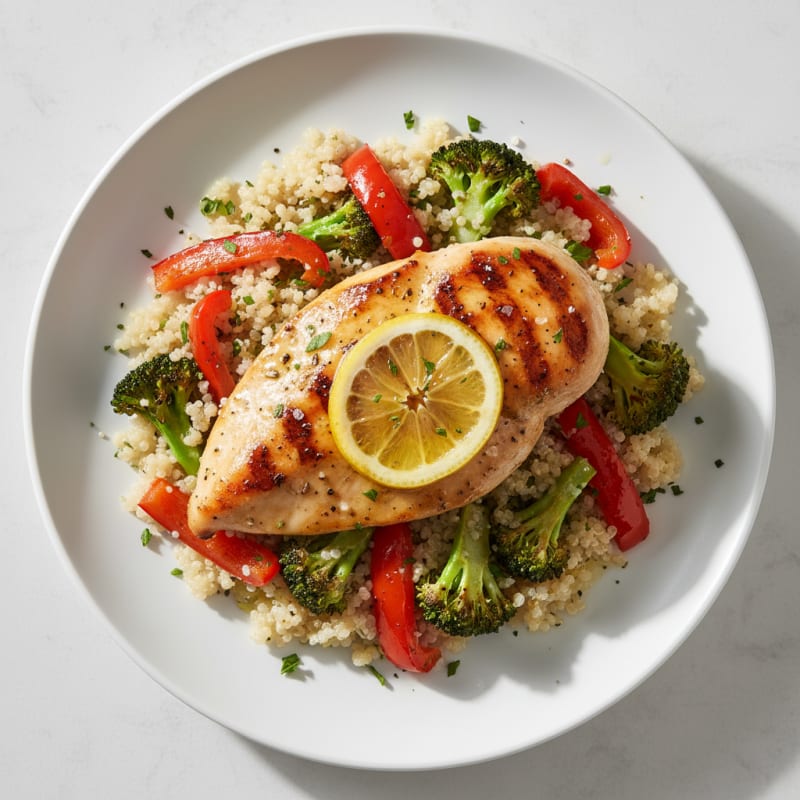 Lemon-Herb Chicken with Quinoa and Veggies