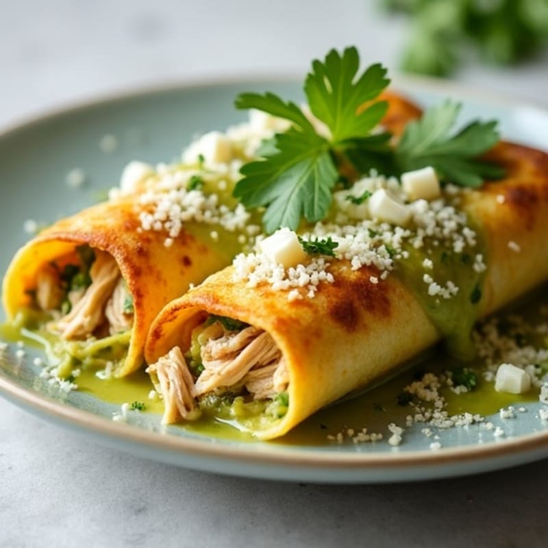 Baked Green Chicken Enchiladas