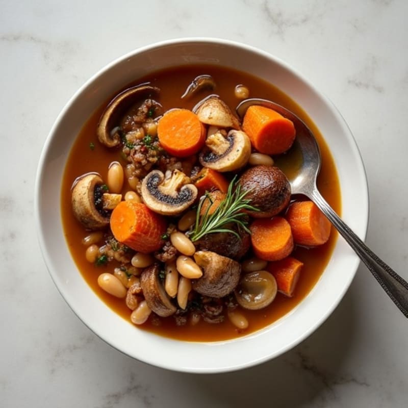 Hearty Mushroom and Red Wine Stew with Root Vegetables