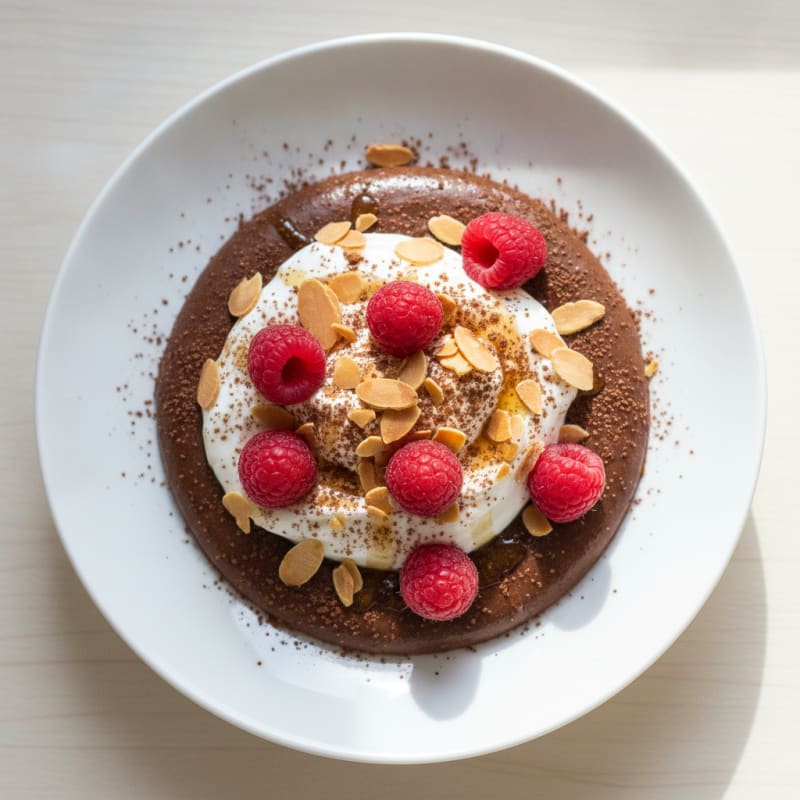 Silky Chocolate Protein Pudding with Berries