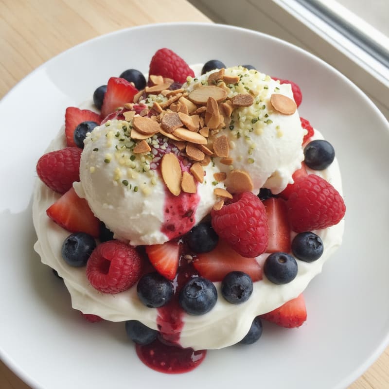 Greek Yogurt Protein Parfait with Mixed Berries