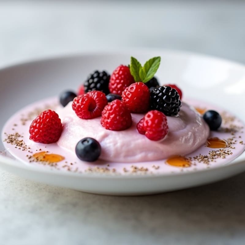 Silky Greek Yogurt Protein Mousse with Mixed Berries