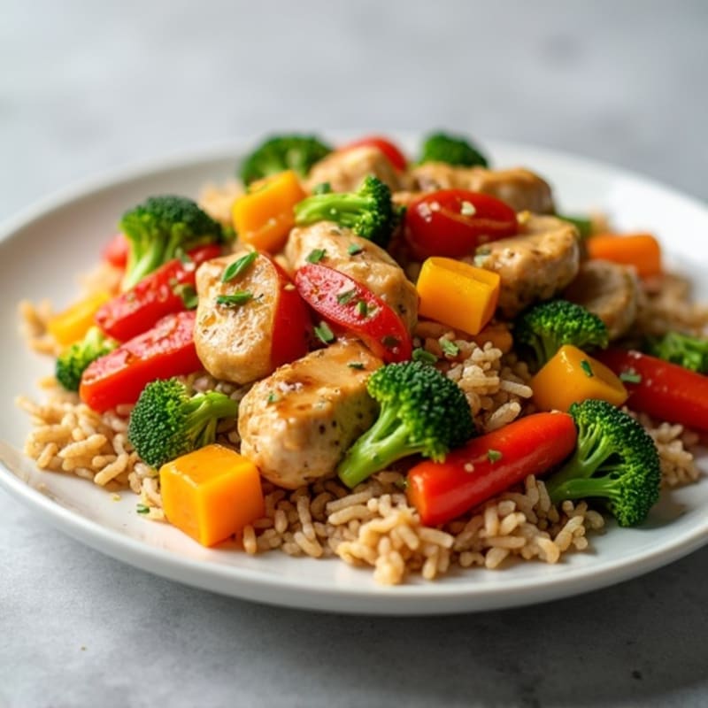 Healthy Chicken and Vegetable Brown Rice Stir-Fry