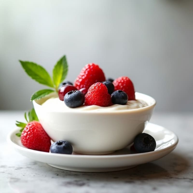Silky Greek Yogurt Protein Mousse with Mixed Berries