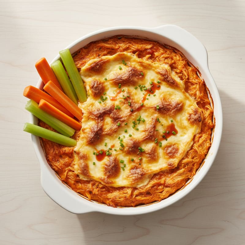 Creamy Buffalo Chicken Dip Bake