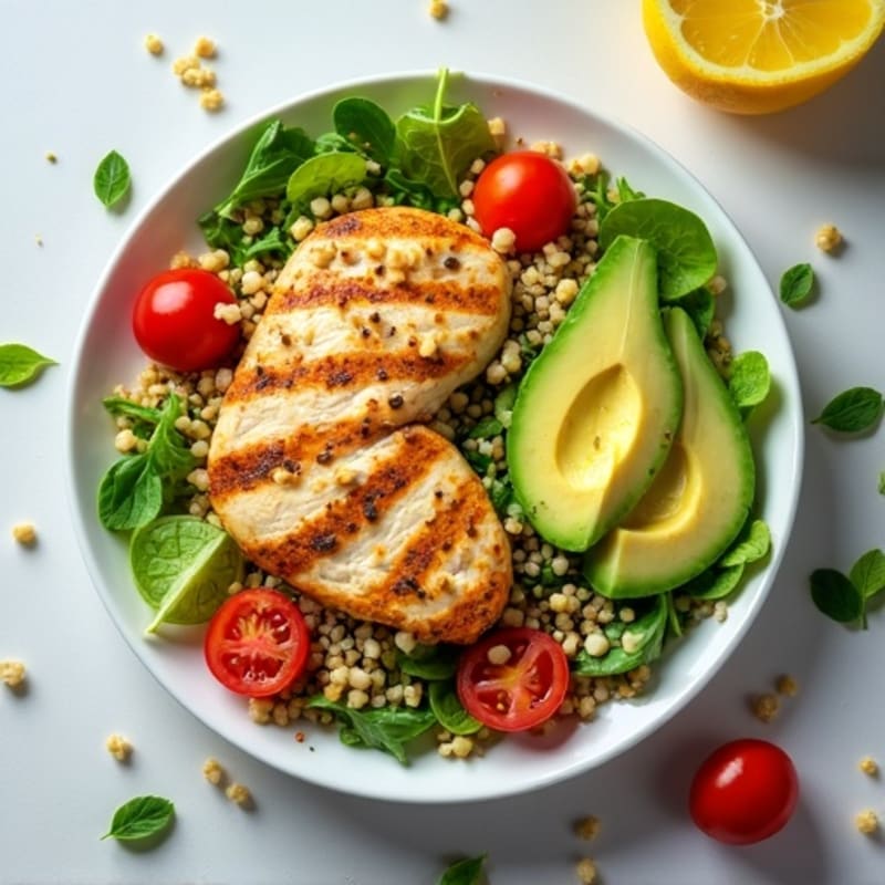 Grilled Chicken and Quinoa Salad with Lemon Dressing
