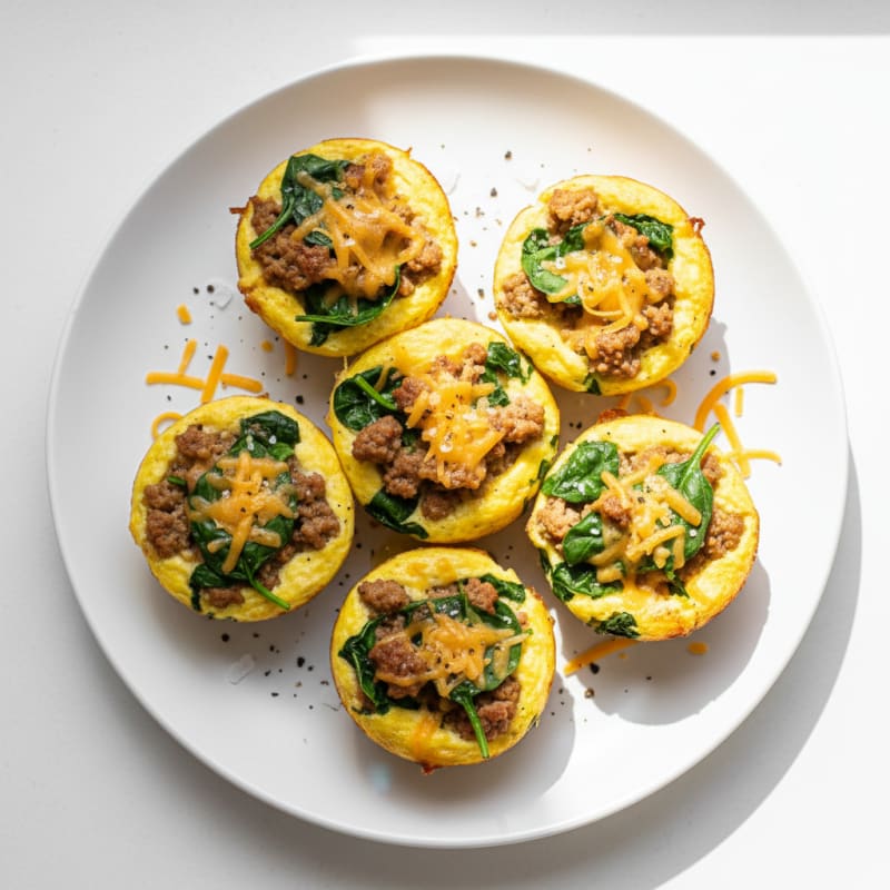 Cheesy Baked Egg and Spinach Cups