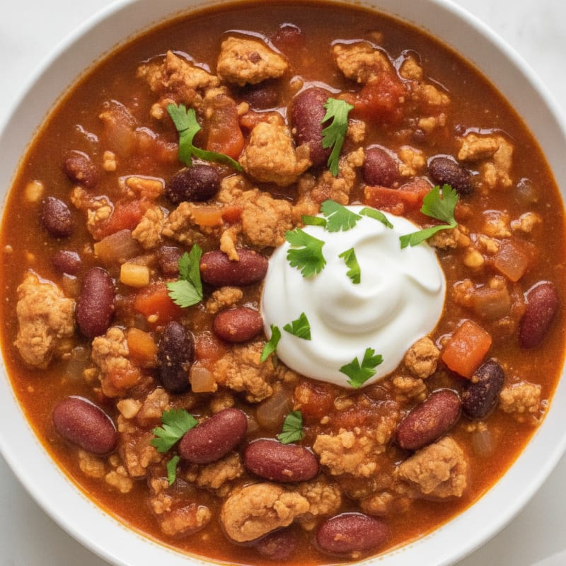 Hearty Turkey and Bean Chili Bowl