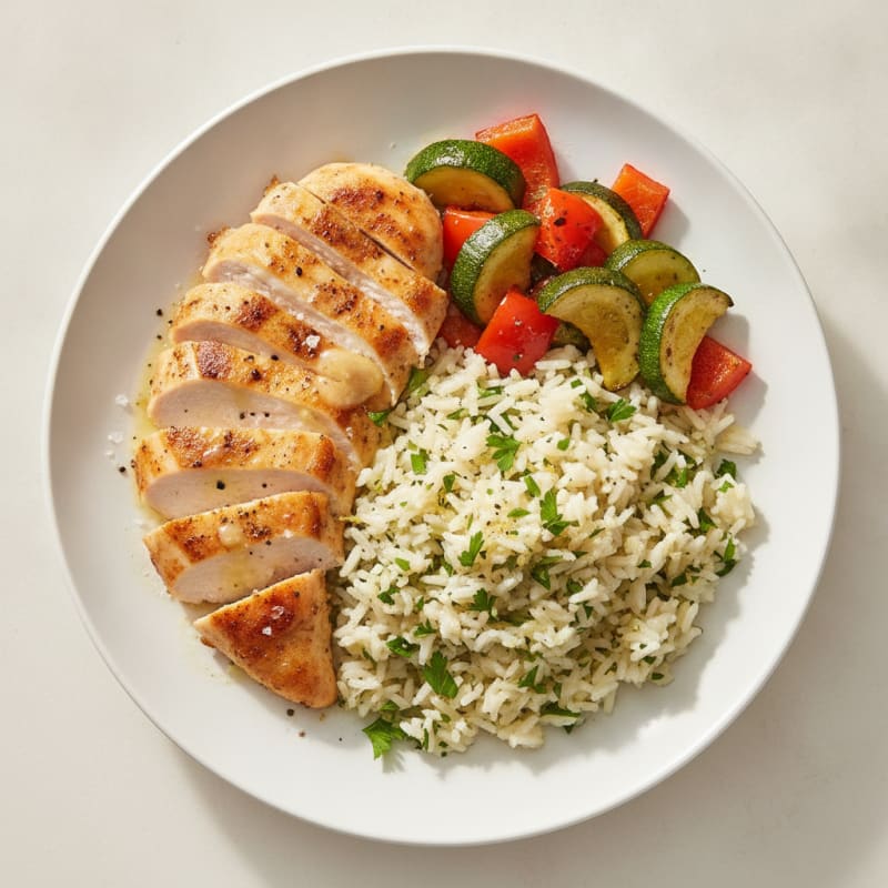 Lemon Herb Rice Pilaf with Roasted Vegetables