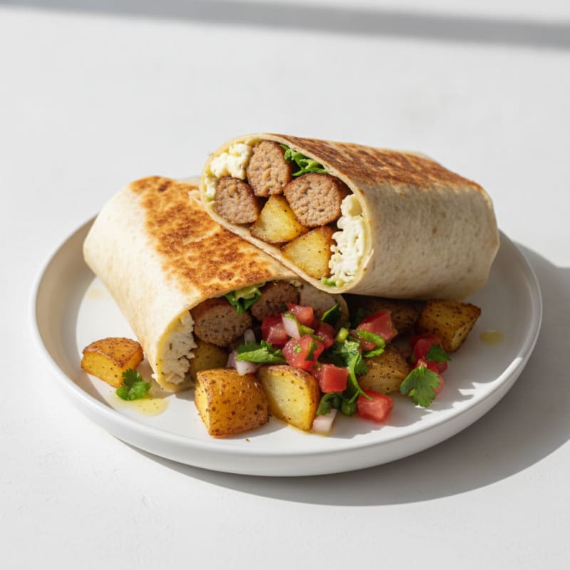Hearty Sausage Breakfast Burrito with Potatoes