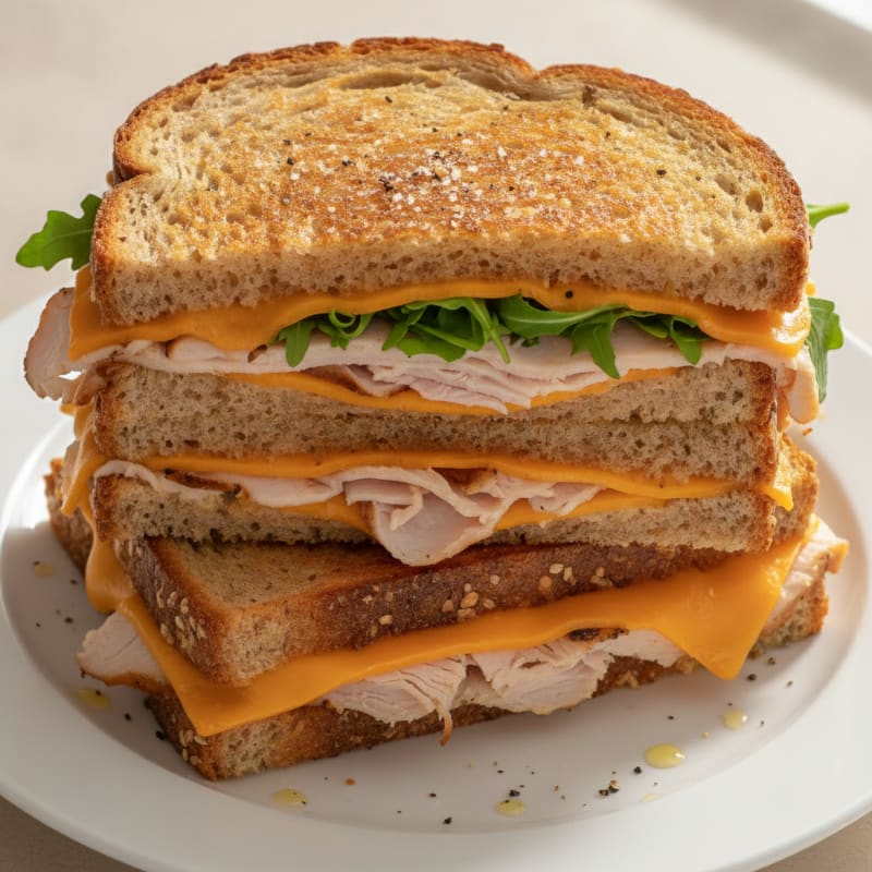 Triple-Decker Grilled Cheese Sandwich