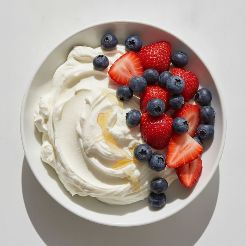 Silky Vanilla Protein Yogurt with Fresh Berries
