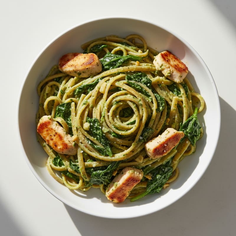 Creamy Pesto Chicken Linguine