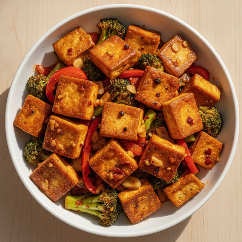 Spicy Tofu Stir-Fry with Mixed Vegetables