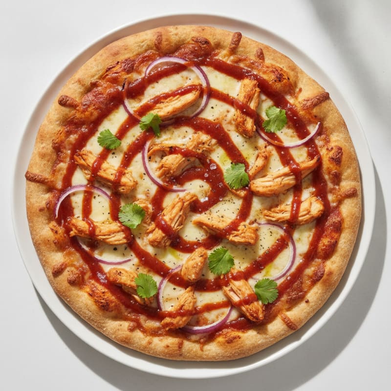 High-Protein BBQ Chicken Pizza with Red Onion