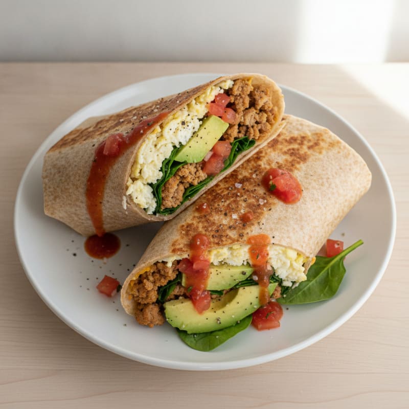 Loaded Breakfast Burrito with Salsa