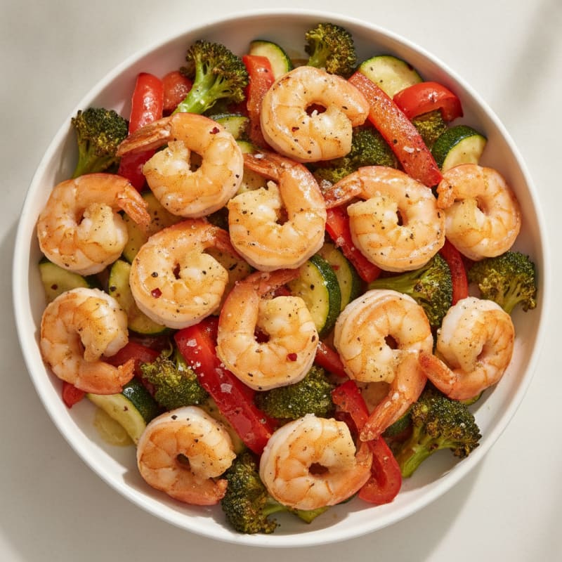 Garlic Shrimp with Roasted Vegetables