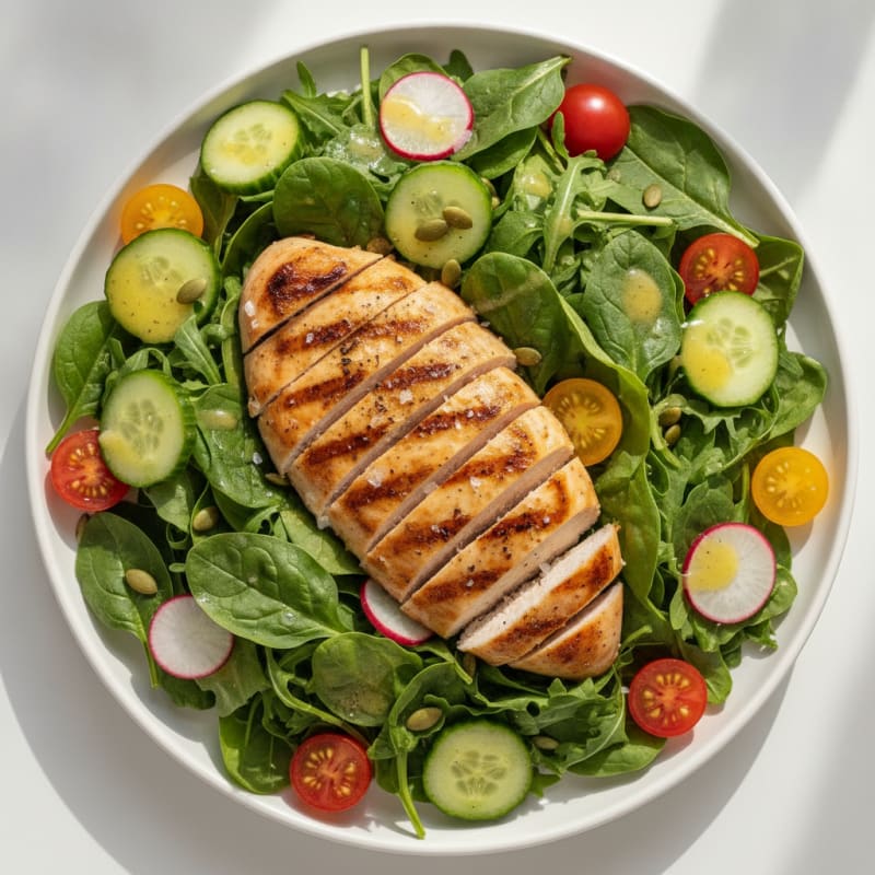 Garden Greens with Lemon-Herb Grilled Chicken