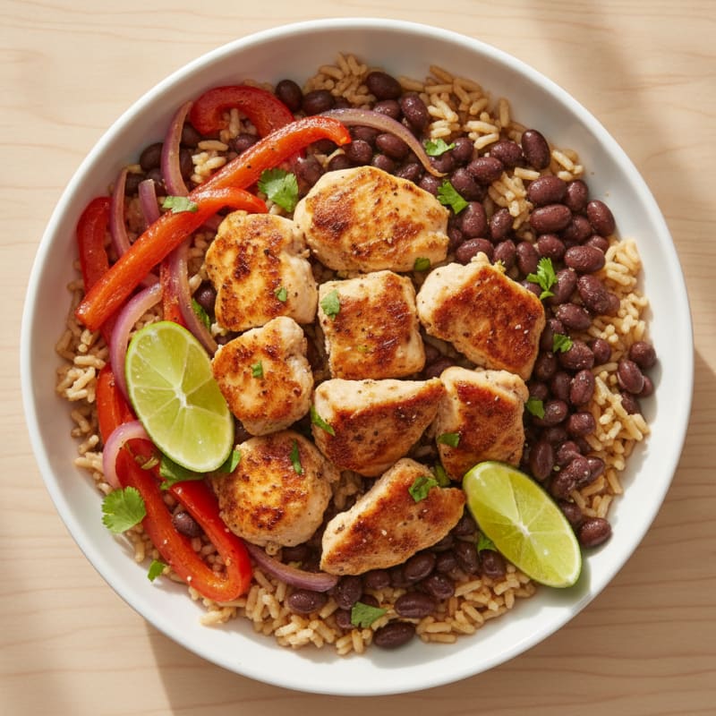 Zesty Chicken and Black Bean Rice Bowl